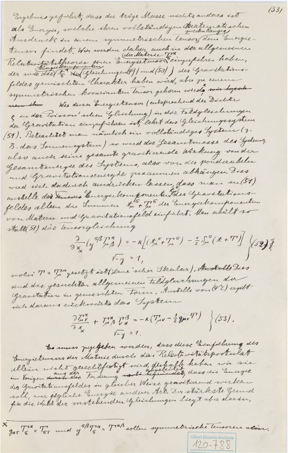 Einstein Manuscript